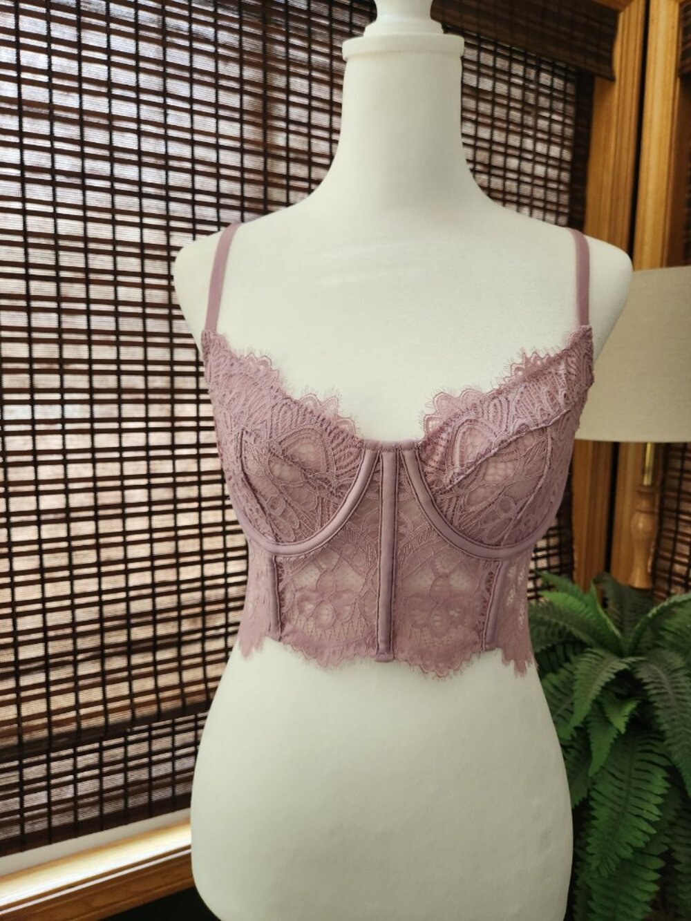 Anthropologie Giselle Lace Bustier In Purple